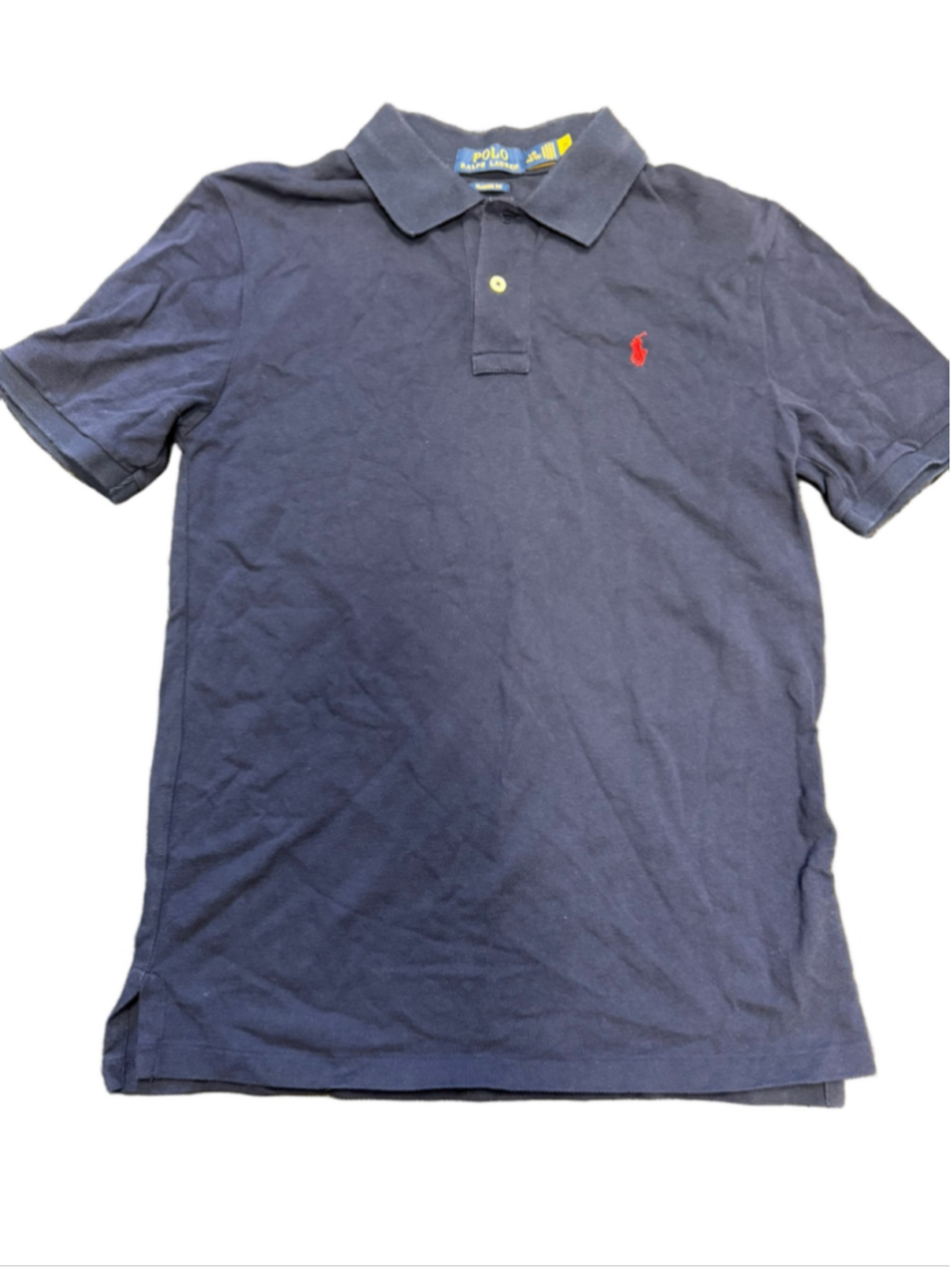 VGUC Polo Ralph Lauren Classic Fit Navy Polo Shirt Red Pony Boys L 14–16